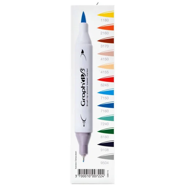 MANGA SHONEN - GRAPH'IT BRUSH ET EXTRA FINE SET 12 MARQUEURS