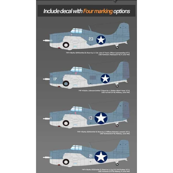 Maquette Avion 12355 - USN F4F-4 Wildcat "Bataille de Midway" (1:48)