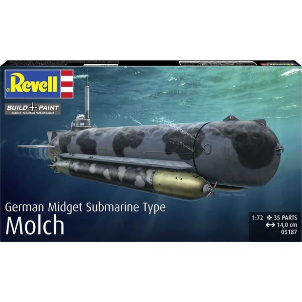 Maquette en plastique sous-marin 05187 - Sous-marin nain allemand Type Molch (1:72)