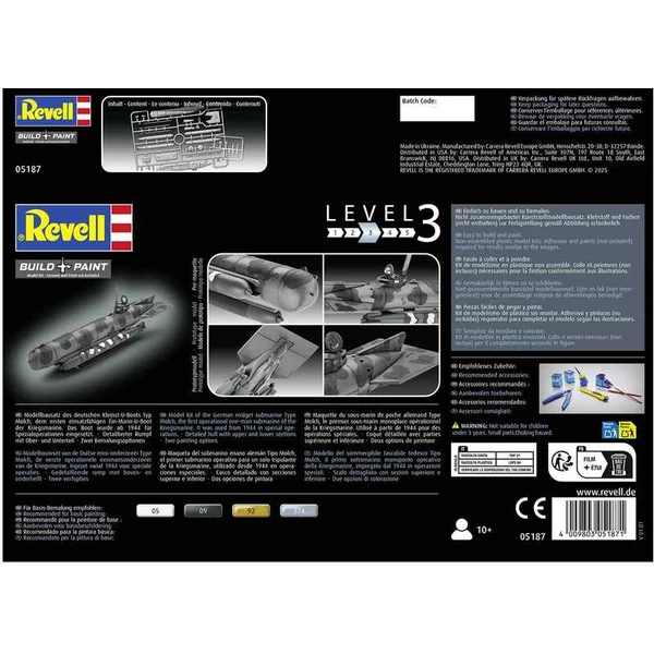 Maquette en plastique sous-marin 05187 - Sous-marin nain allemand Type Molch (1:72)