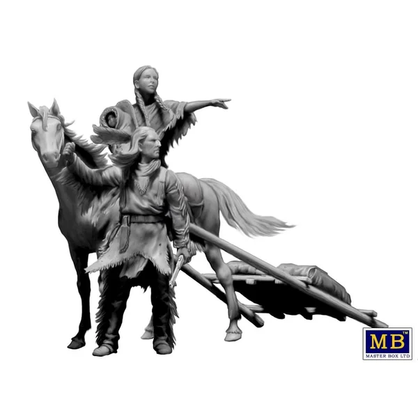Master Box Figurines Guerriers Indiens "On the Great Plains" 1/35 - 35189