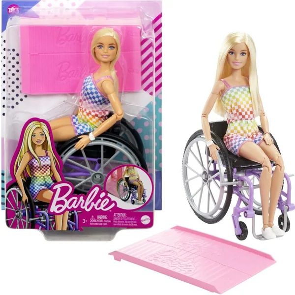 Mattel Barbie Modèle en fauteuil roulant avec une combinaison à carreaux