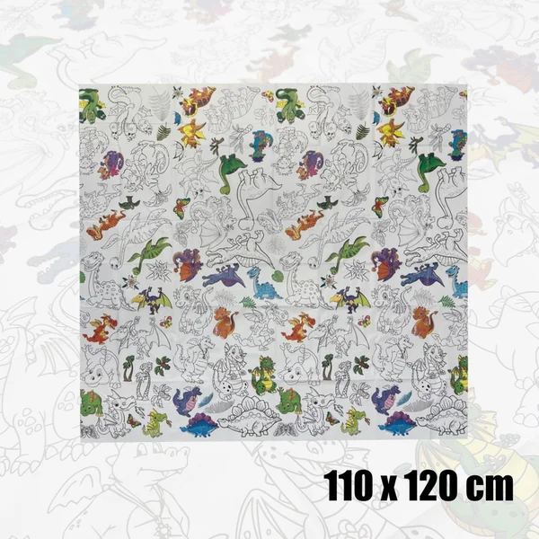 Nappe à colorier avec crayons - DINO heureux