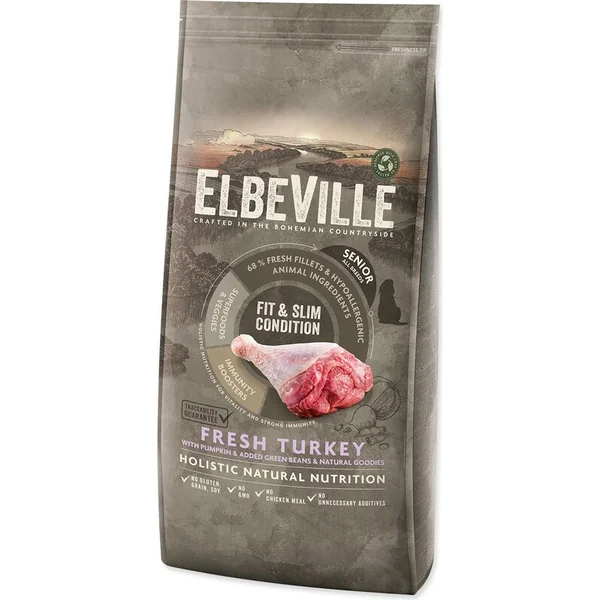 Nourriture ELBEVILLE Senior Toutes Races Fit et Slim Condition Dinde Fraîche 11,4kg