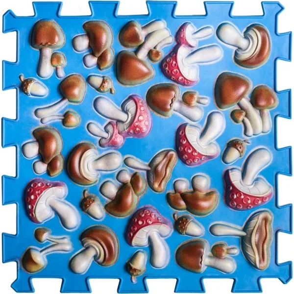 Ortek Tapis de massage orthopédique Puzzle "Mix" 6 éléments Champignon bleu