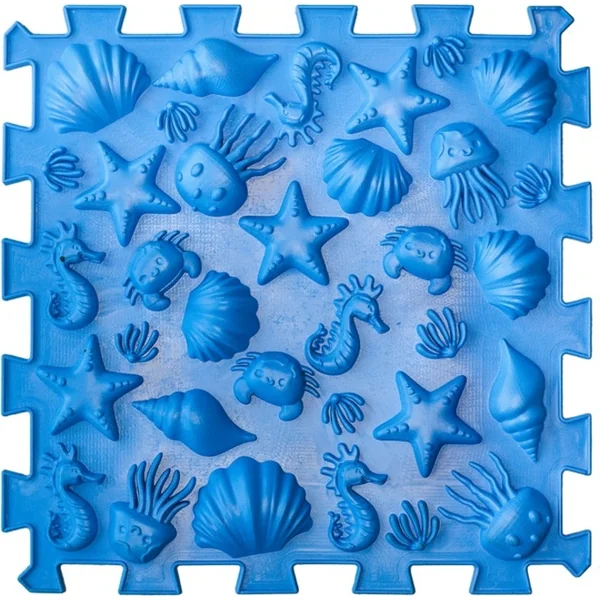 Ortek Tapis de massage orthopédique Puzzle "Mix" 6 éléments Champignon bleu