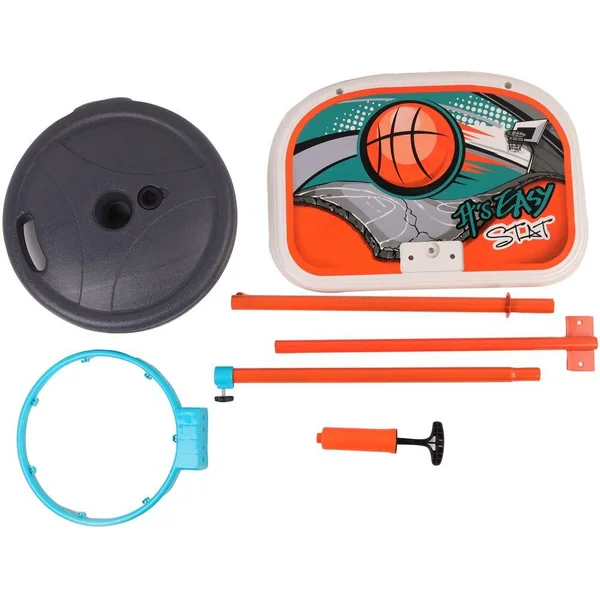 PANIER DE BASKET EVOLUTIF - BALLON ET POMPE INCLUS - ORANGE - 160 CM
