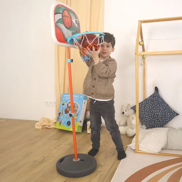 PANIER DE BASKET EVOLUTIF - BALLON ET POMPE INCLUS - ORANGE - 160 CM