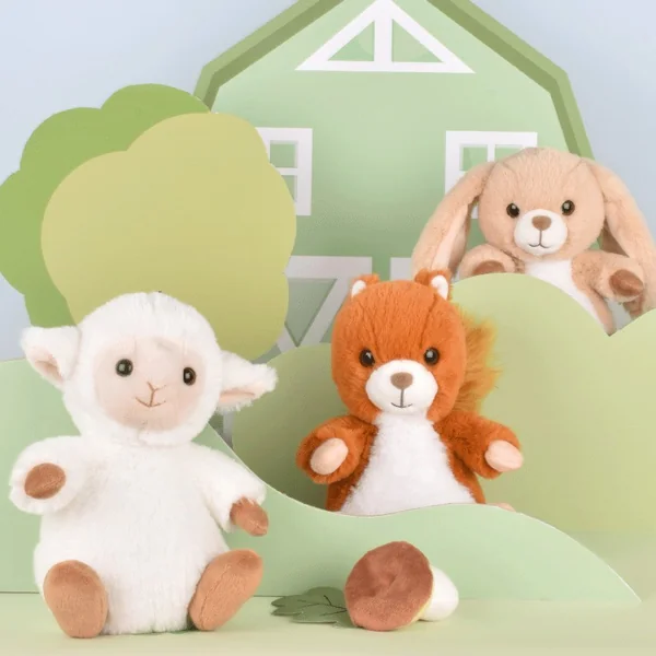 Peluche Ecureuil marron roux 20 cm : Les Doux Stretch - Histoire d'Ours