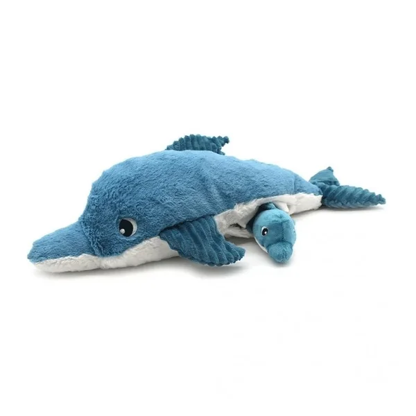 Peluche Les Ptipotos : dauphin Tofou maman et son bébé bleu