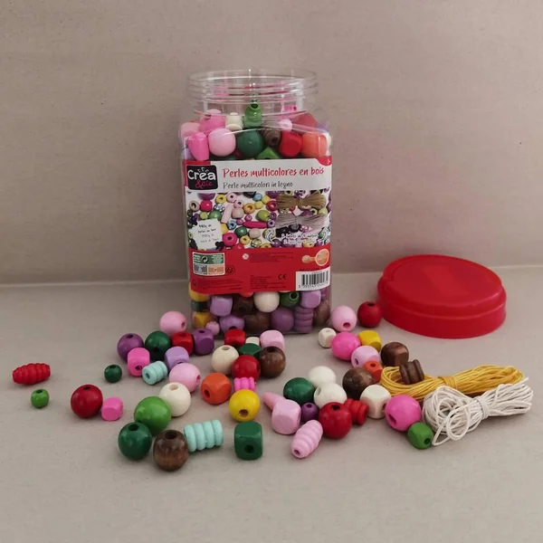 PERLES MULTICOLORES EN BOIS