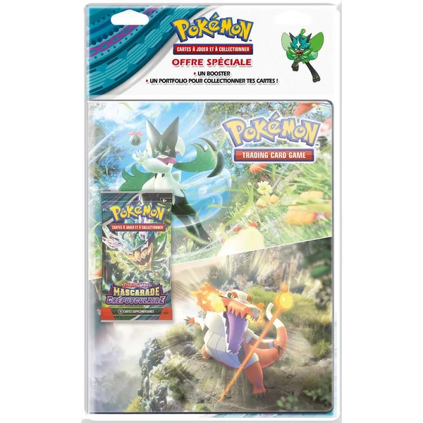 POKEMON - ECARLATE ET VIOLET 06 - PACK PORTFOLIO ET BOOSTER MASCARAD CREPUSCULAIRE