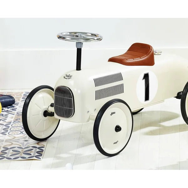 PORTEUR VOITURE VINTAGE BLANC CREME
