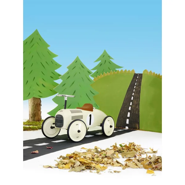 PORTEUR VOITURE VINTAGE BLANC CREME