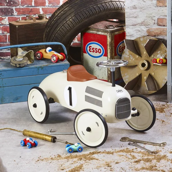 PORTEUR VOITURE VINTAGE BLANC CREME