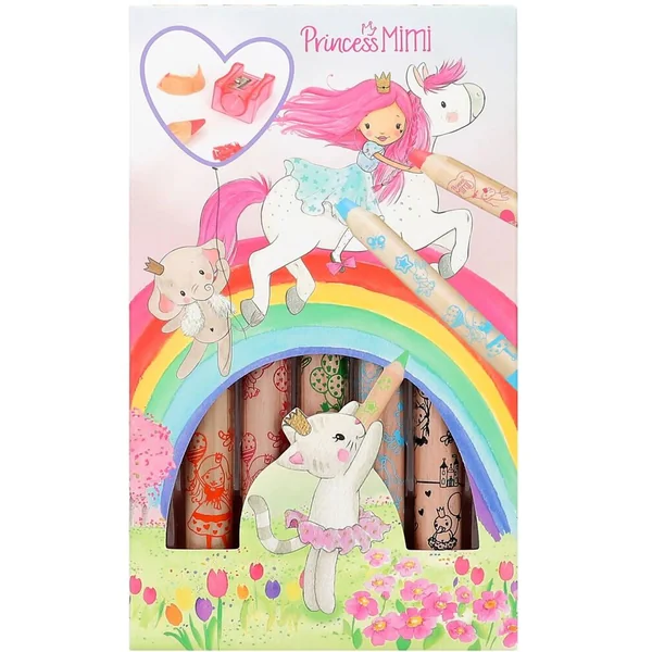 PRINCESS MIMI CRAYONS DE COULEUR AVEC TAILLE-CRAYON
