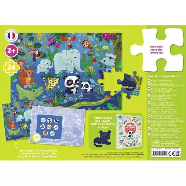 Puzzle 24 pcs Cherche et Trouve des tout petits : Animaux - Auzou