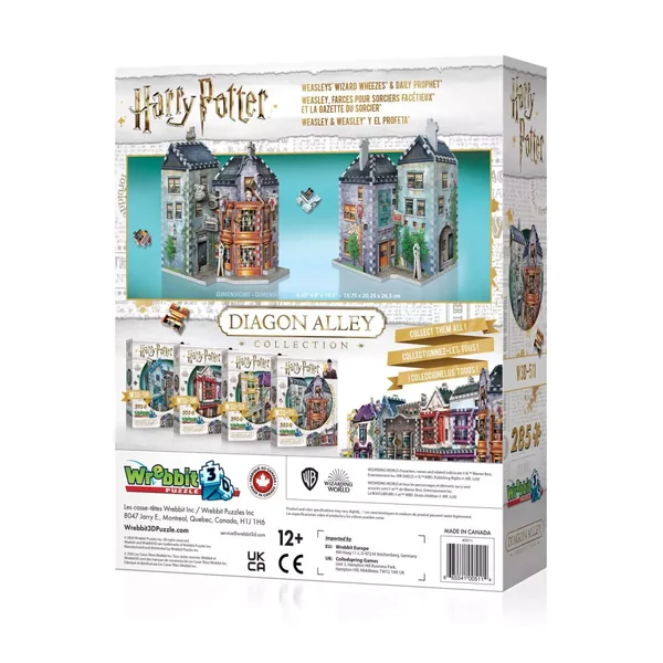 Puzzle 3D Harry Potter Diagon Alley : Boutiques Weasley, farces pour sorciers facétieux et La Gazette du Sorcier - 285 pièces