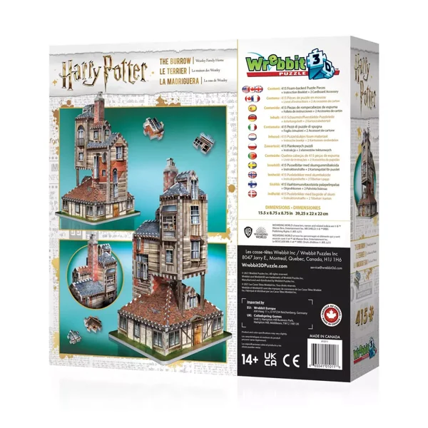 Puzzle 3D Harry Potter Le Terrier : La Maison des Weasley - 415 pièces