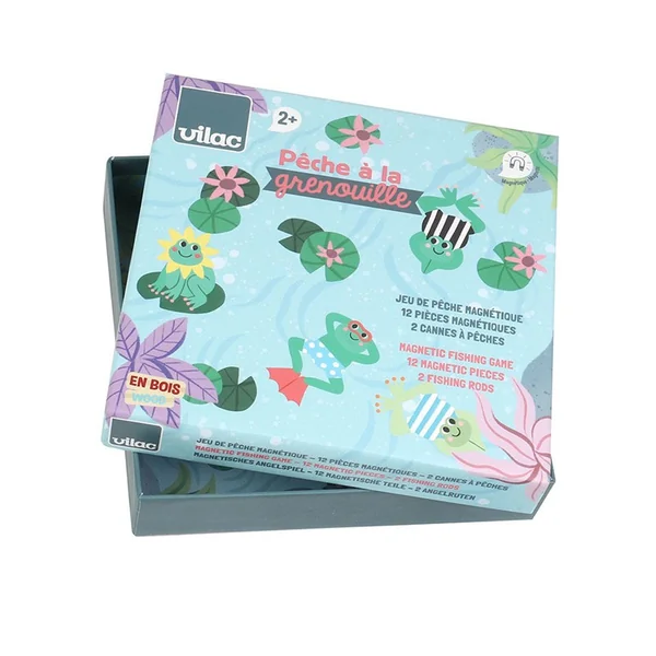 Pêche à la ligne magnétique en bois Les grenouilles Michelle Carlslund - Vilac