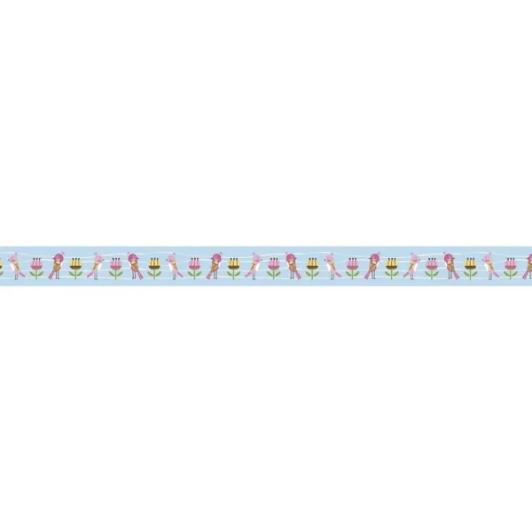 Rayher - Rouleau de washi tape - Fleurs et oiseaux - 15 mm x 5 mètres