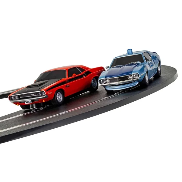 Scalextric American Police Chase (AMC Javelin Police car v Dodge Challenger) - C1405