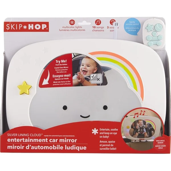 SKIP HOP Miroir rétroviseur pour voiture avec lumières et sons Silver Lining Cloud