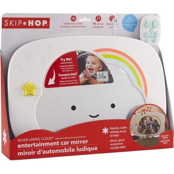 SKIP HOP Miroir rétroviseur pour voiture avec lumières et sons Silver Lining Cloud