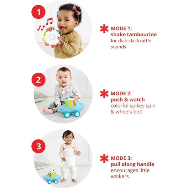SKIPHOP Jouet à tirer musical 3 en 1 Explore&More Dinosaure