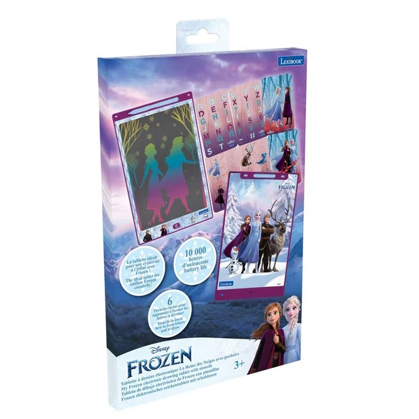TABLETTE A DESSINS EDUCATIVE ENCRE ELECTRONIQUE MULTICOLORE 28CM AVEC POCHOIRS LA REINE DES NEIGES