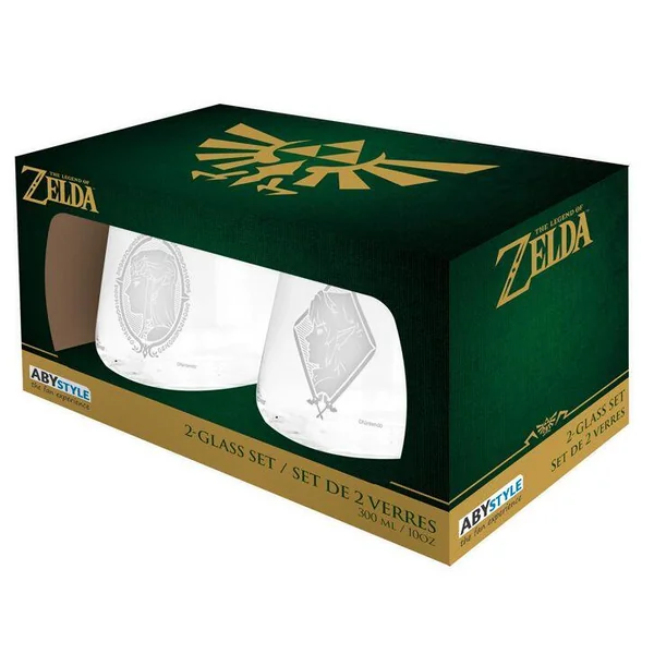 THE LEGEND OF ZELDA - SET DE 2 VERRES - ZELDA & LINK EUROPE X2
