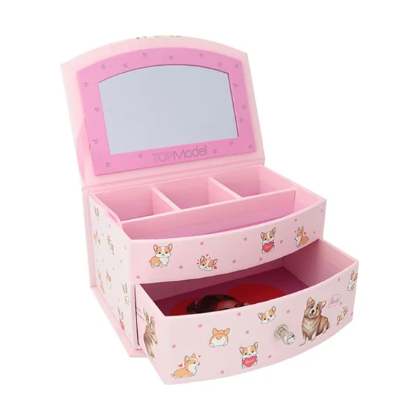 Top Model Coffret à Bijoux, Rose, Hayden et Lotti, avec miroir