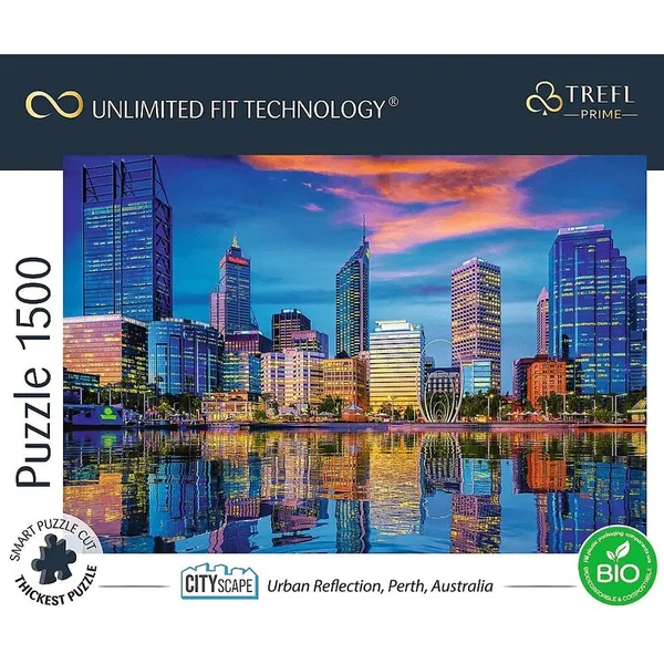 Trefl Prime puzzle 1500 UFT - Panorama de la ville : Reflet de la métropole, Perth, Australie