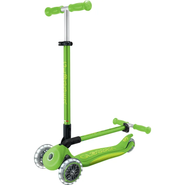 Trottinette pliable pour enfants Globber - Primo Foldable Plus Lights V2 - Vert Pomme/Vert Citron