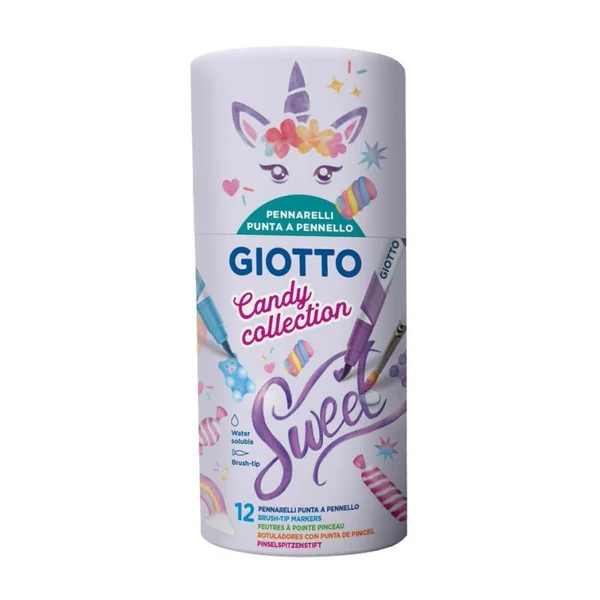 Tube 12 x Marqueurs Giotto Turbo Soft Brush Candy