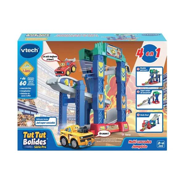 TUT TUT BOLIDES® - SERIE PRO - MULTI CASCADES JUMP ET GO 4 EN 1