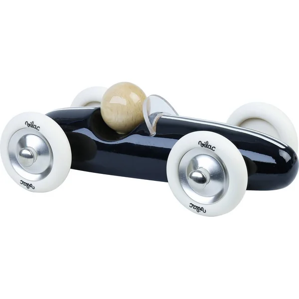 VOITURE DE COURSE VINTAGE GRAND PRIX EN BOIS - NOIRE - MODELE MOYEN