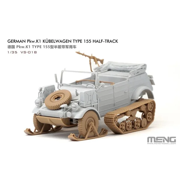 Véhicule Allemand Pkw.k1 Kübelwagen Type 155 Half-Track 1/35 MENG - VS-018