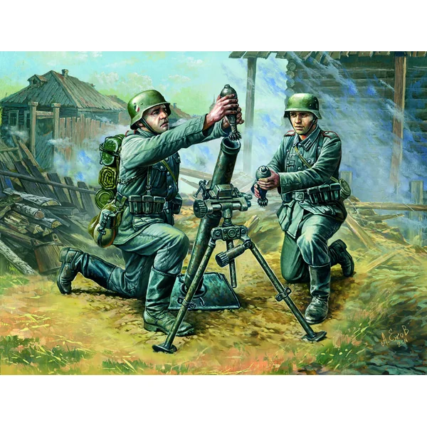 Wargames (WWII) figurines 6111 - Mortier allemand de 81 mm avec équipage (1:72)