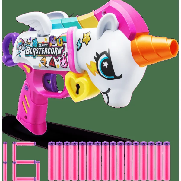 ZURU X-SHOT Blastercorn série 1 - Licorne 16 fléchettes